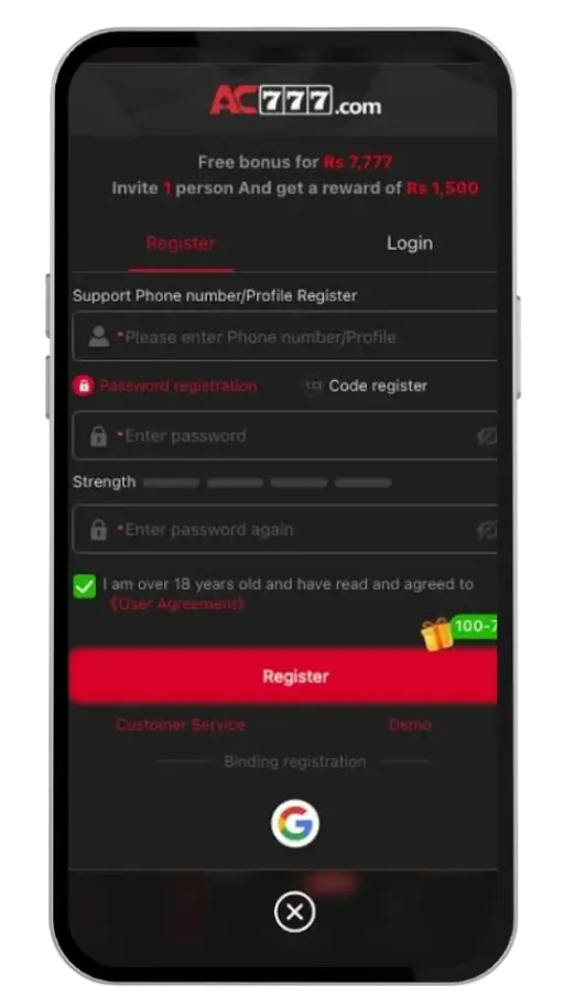 AC777 GAME LOGIN REGISTER